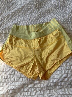 lululemon athletica Yellow Striped Waistband Athletic Shorts